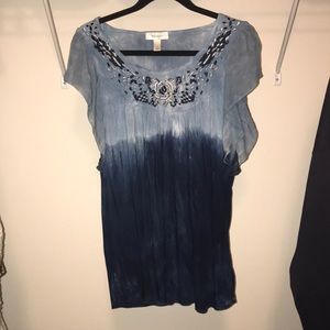 Ombré, short-sleeve blouse